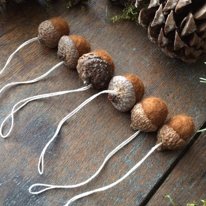 Felted Acorn Ornament