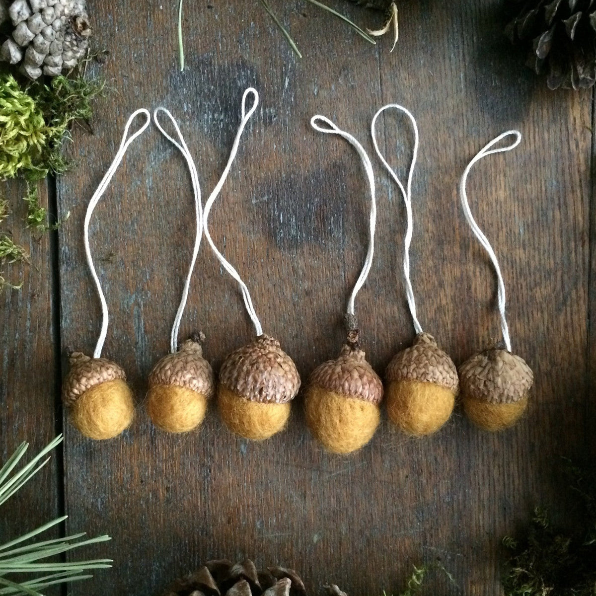 Felted Acorn Ornament