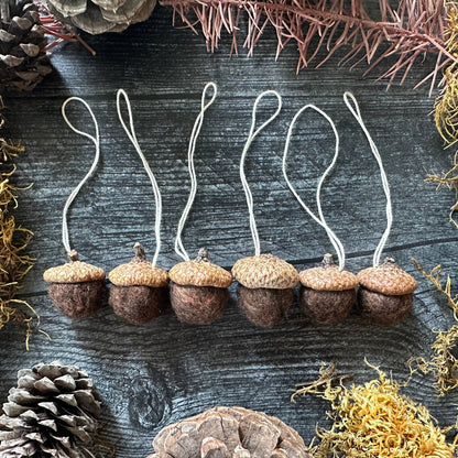 Felted Acorn Ornament