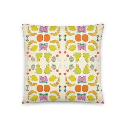 Just Because Fruits Throw Pillow (White)