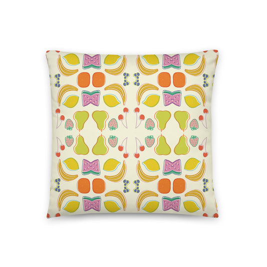 Just Because Fruits Throw Pillow (White)