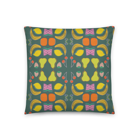 Just Because Fruits Throw Pillow (Green)