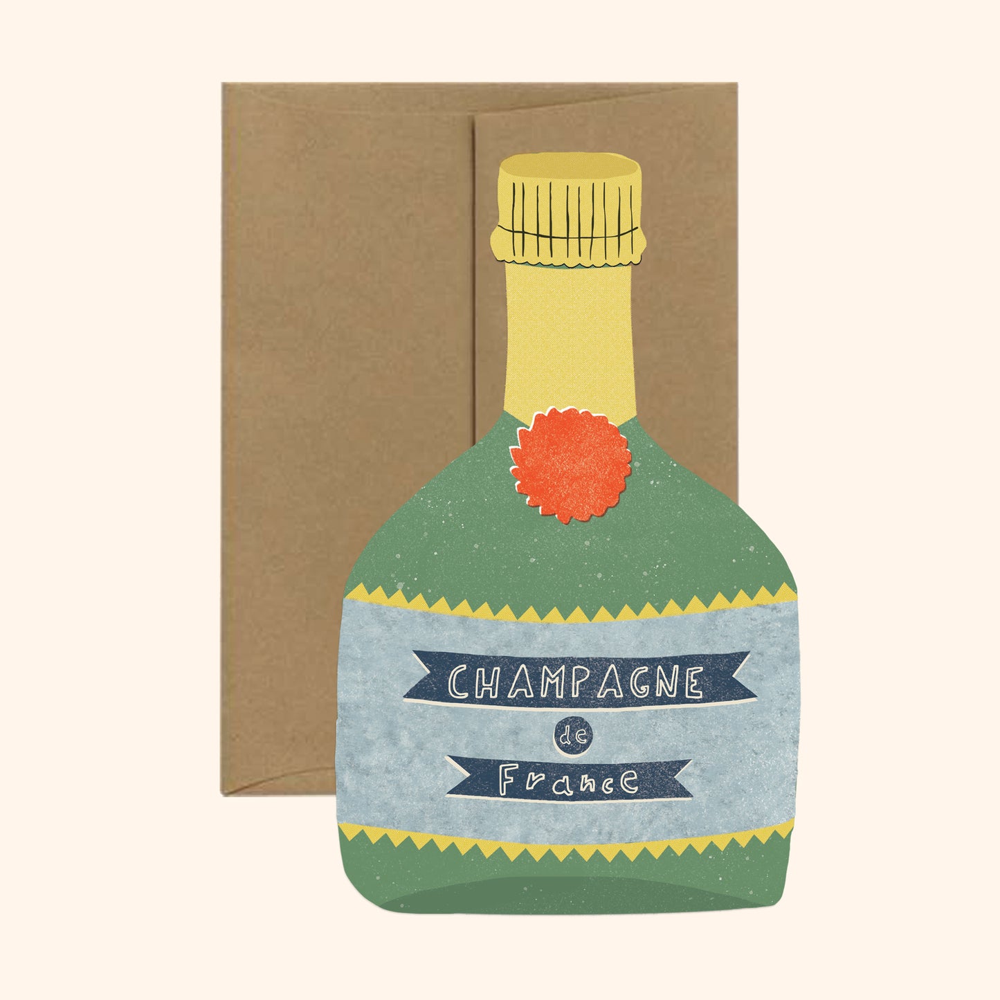 Champagne Die Cut Card