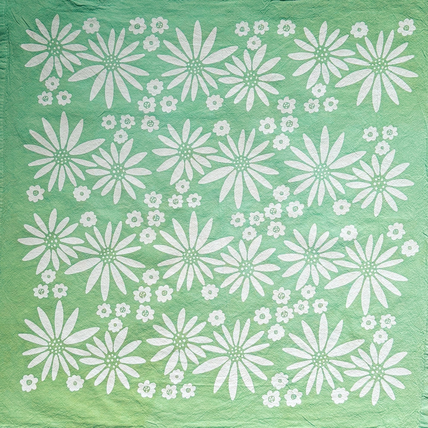 Green Tea Fall Floral Tea Towel