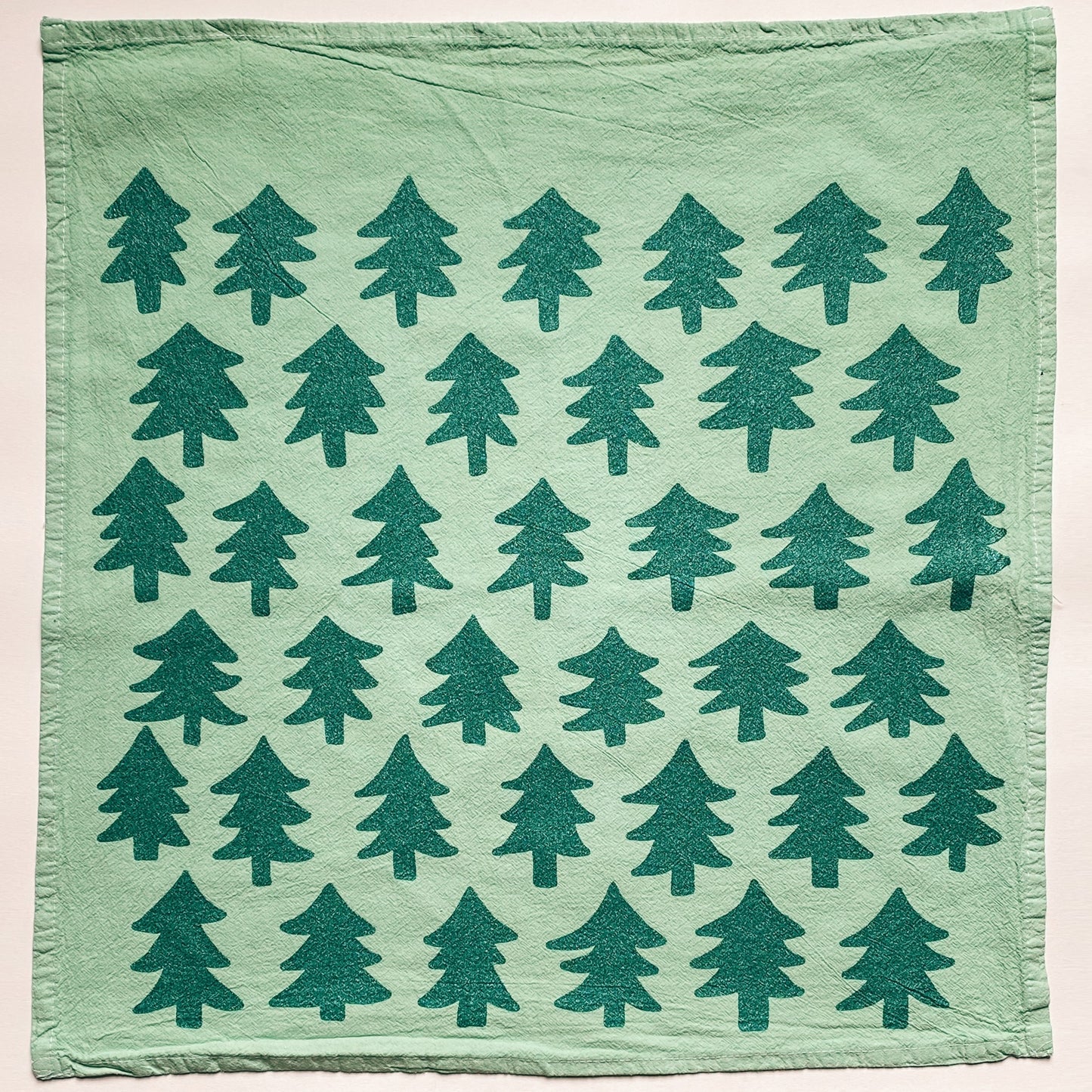 Green Glitter Trees Tea Towel