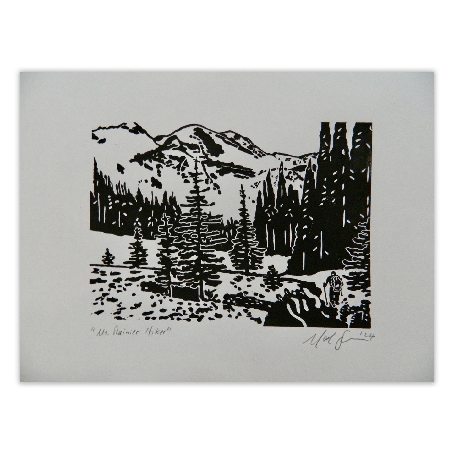 PrintsOnTheTrail: Mt. Rainier Hiker Print