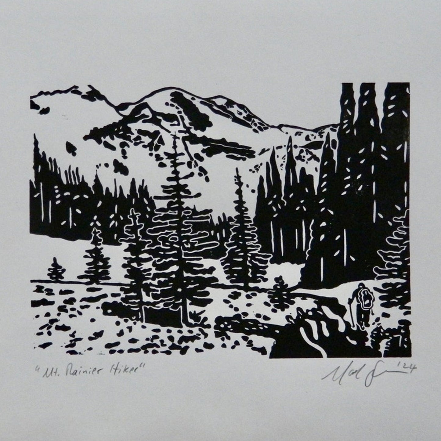PrintsOnTheTrail: Mt. Rainier Hiker Print