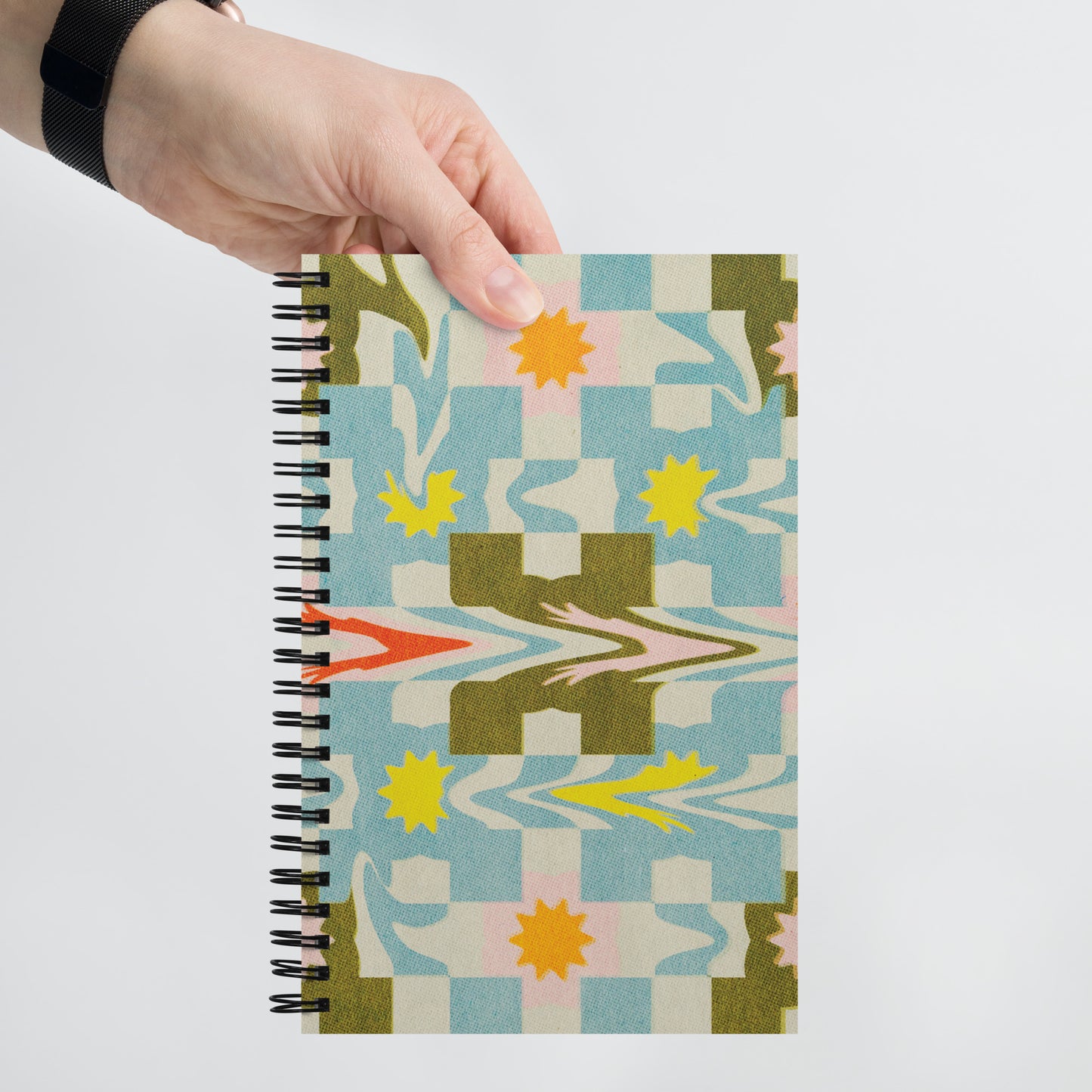 Patchwork Glitch Spiral Notebook