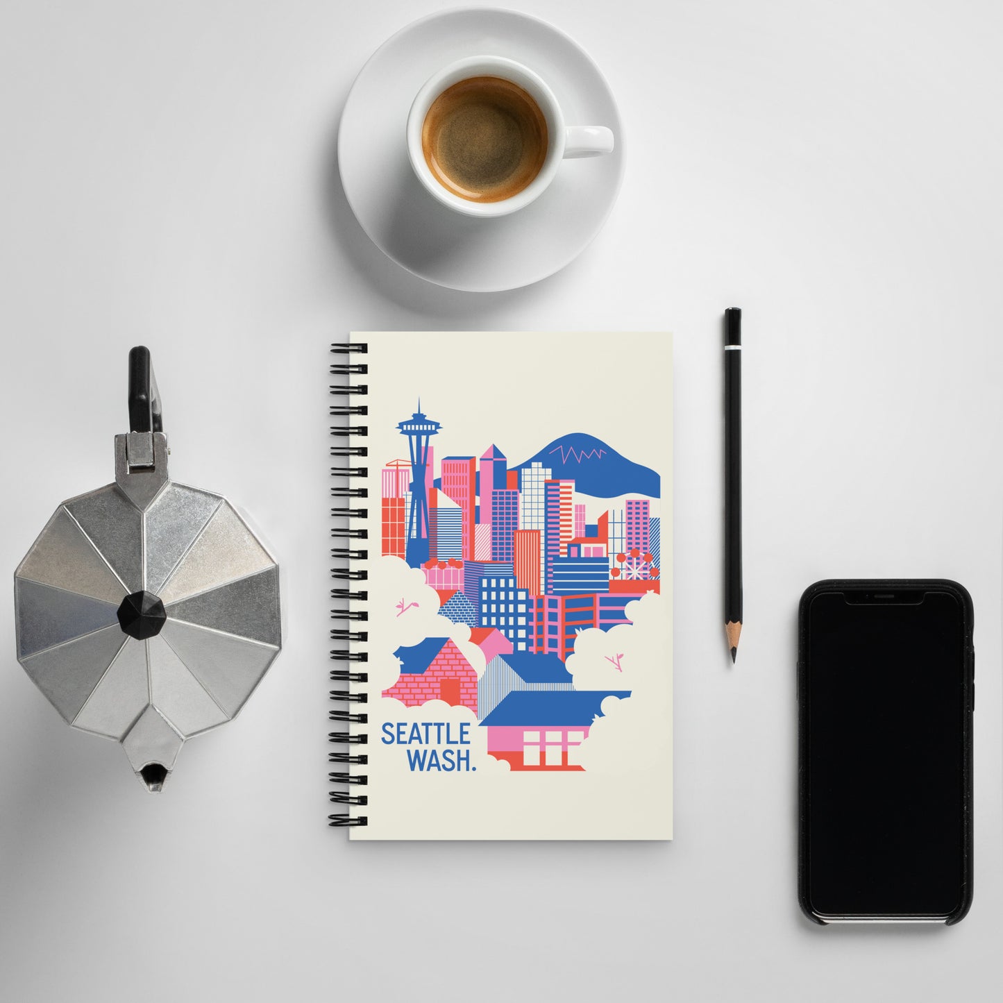 Seattle Skyline Spiral Notebook