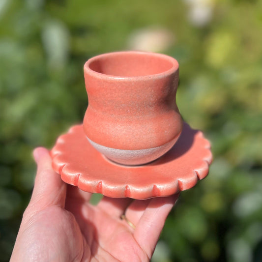 'Spresso Cup + Saucer Set in Rhubarb