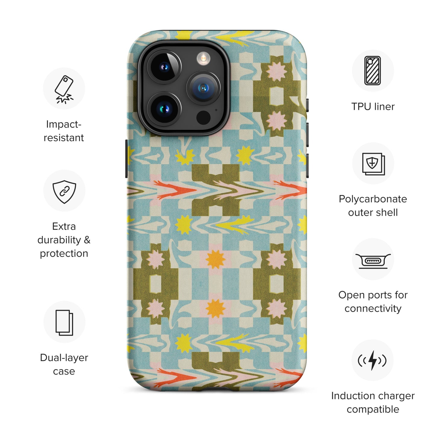 Patchwork Glitch Tough Case for iPhone 15 Pro Max