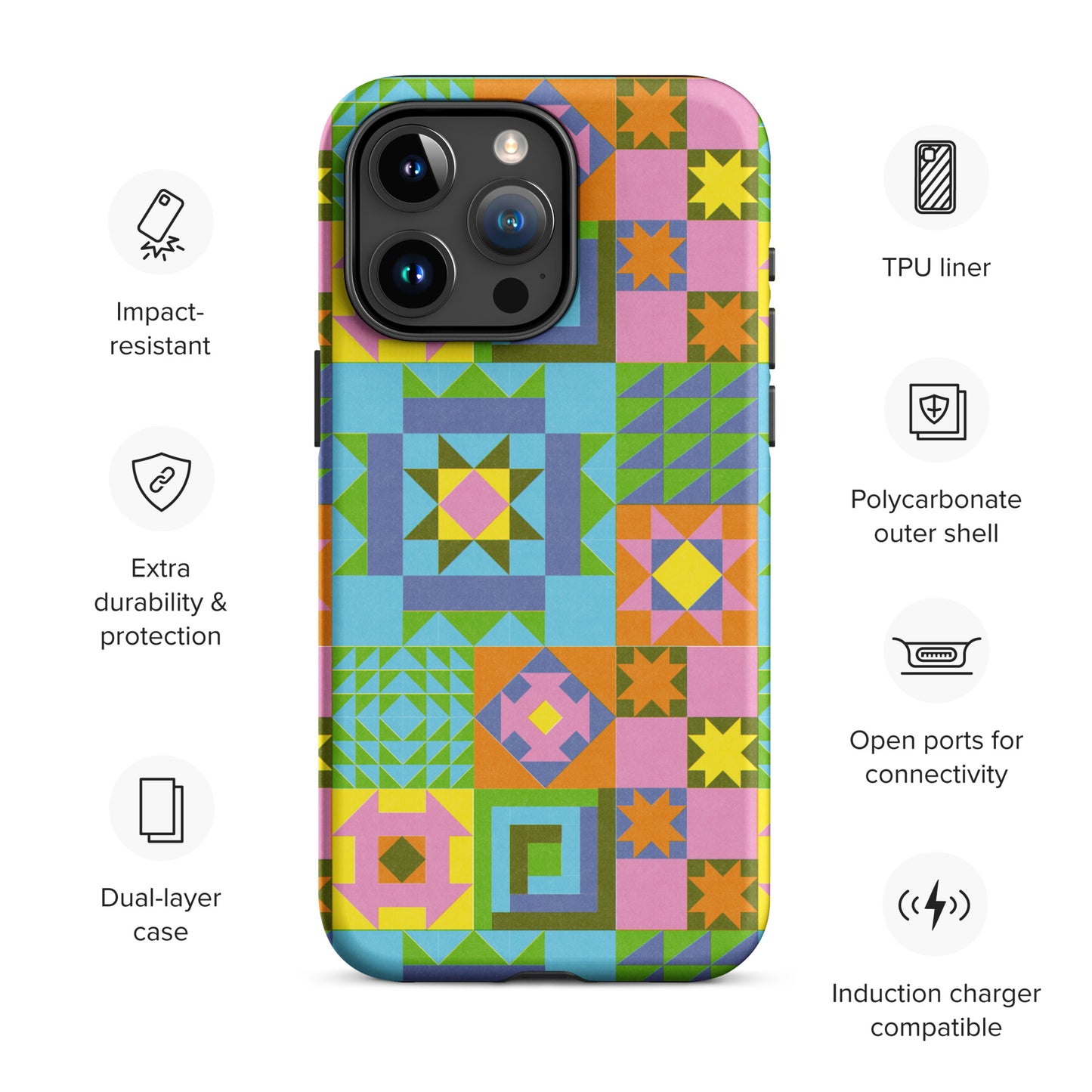 Quilt Riso Tough Case for iPhone 15 Pro Max