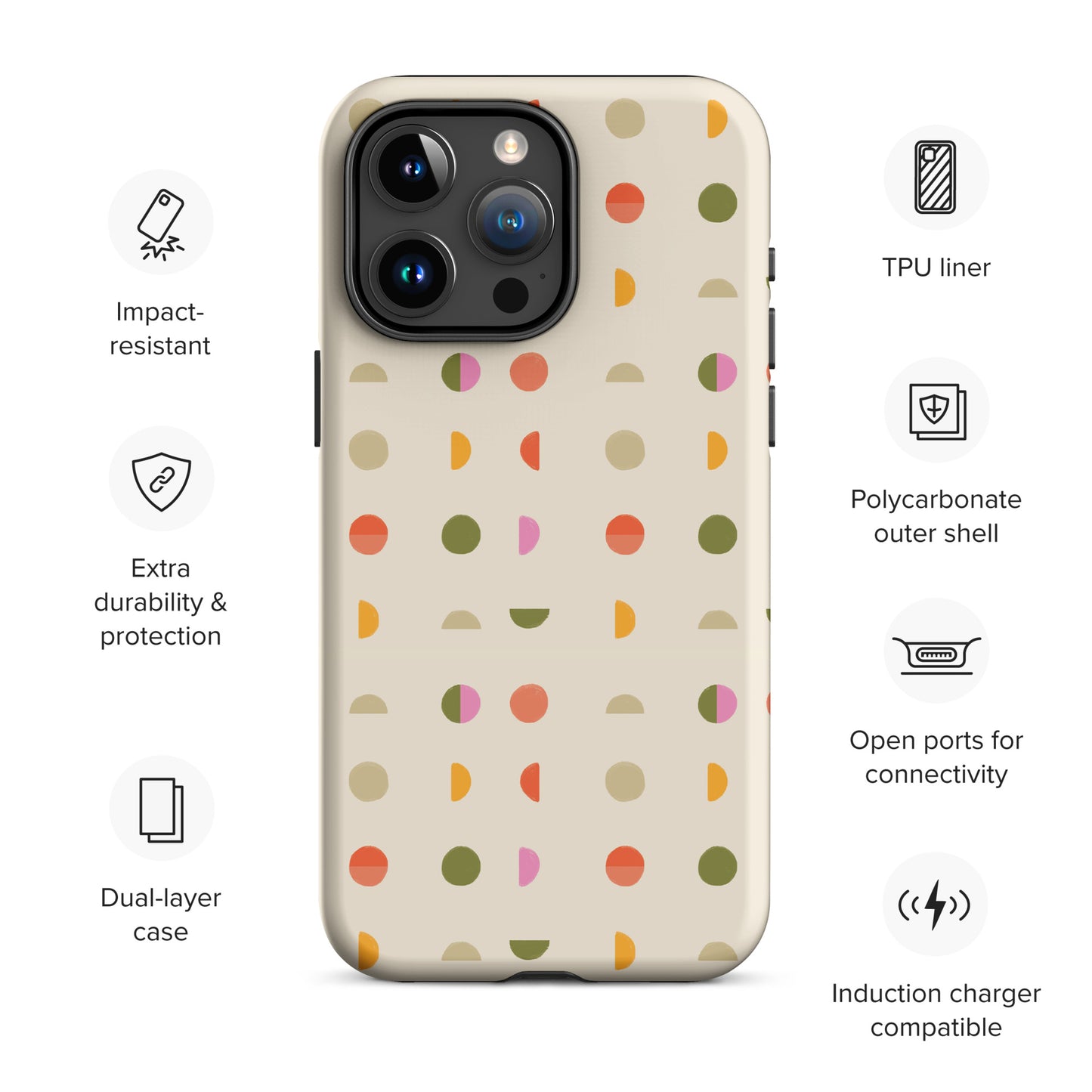 Half Moon Tough Case for iPhone 15 Pro Max