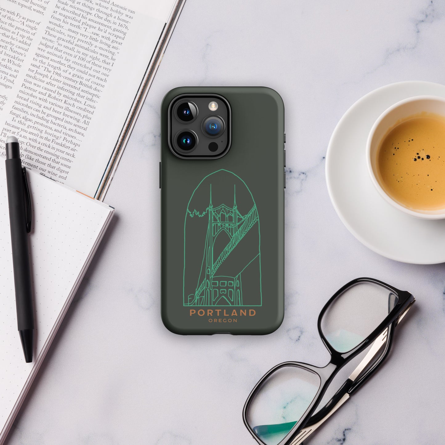 St. Johns Bridge Tough Case for iPhone 15 Pro Max