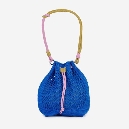 Drawstring Raffia Mini Bag