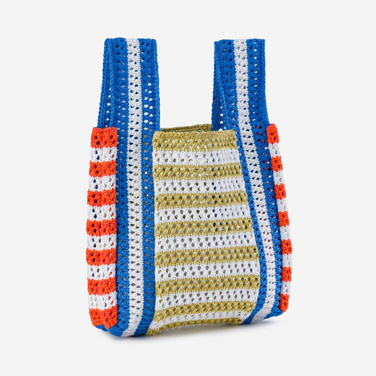 Stripe Mini Raffia Bag