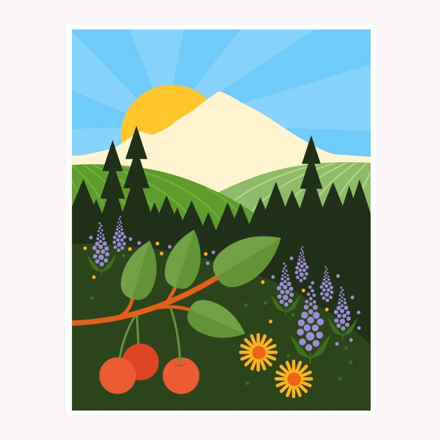 Amber Leaders: Mount Hood Print