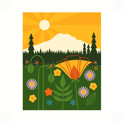 Amber Leaders: Mount Rainier Print