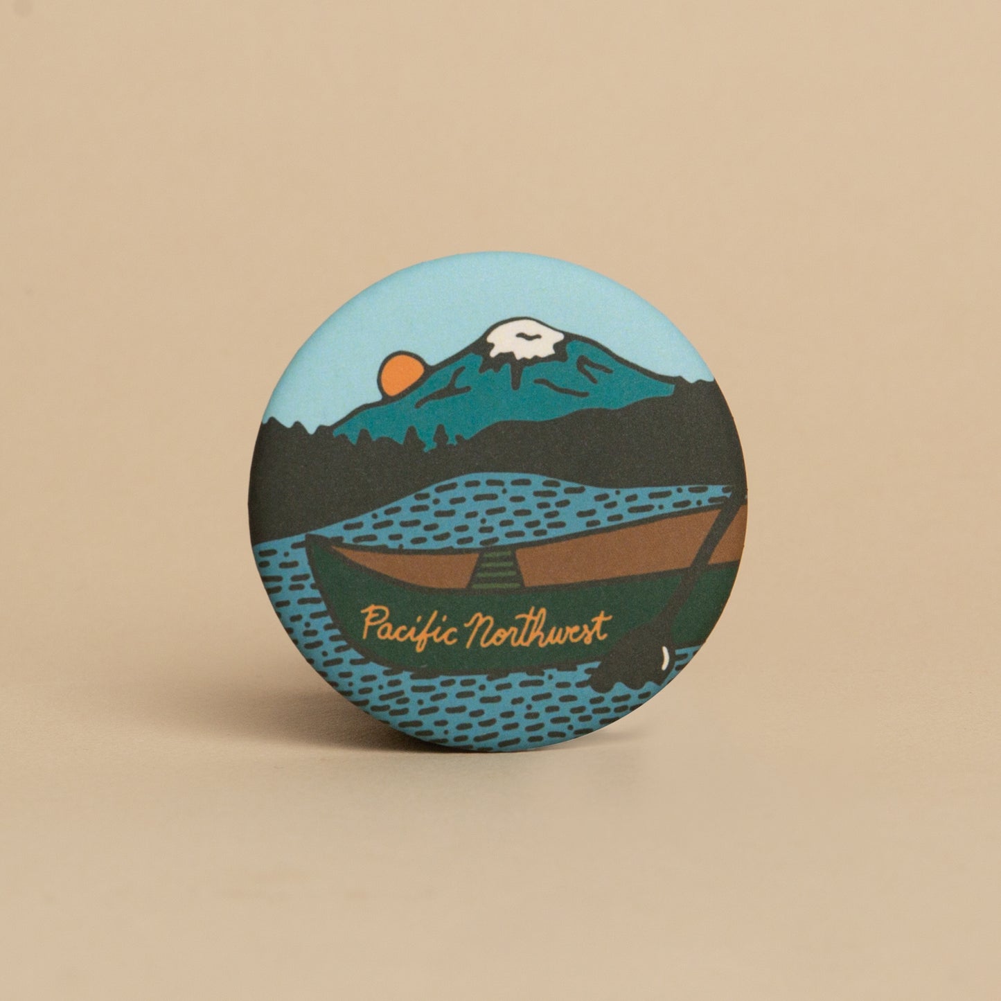 PNW Canoe Round Magnet