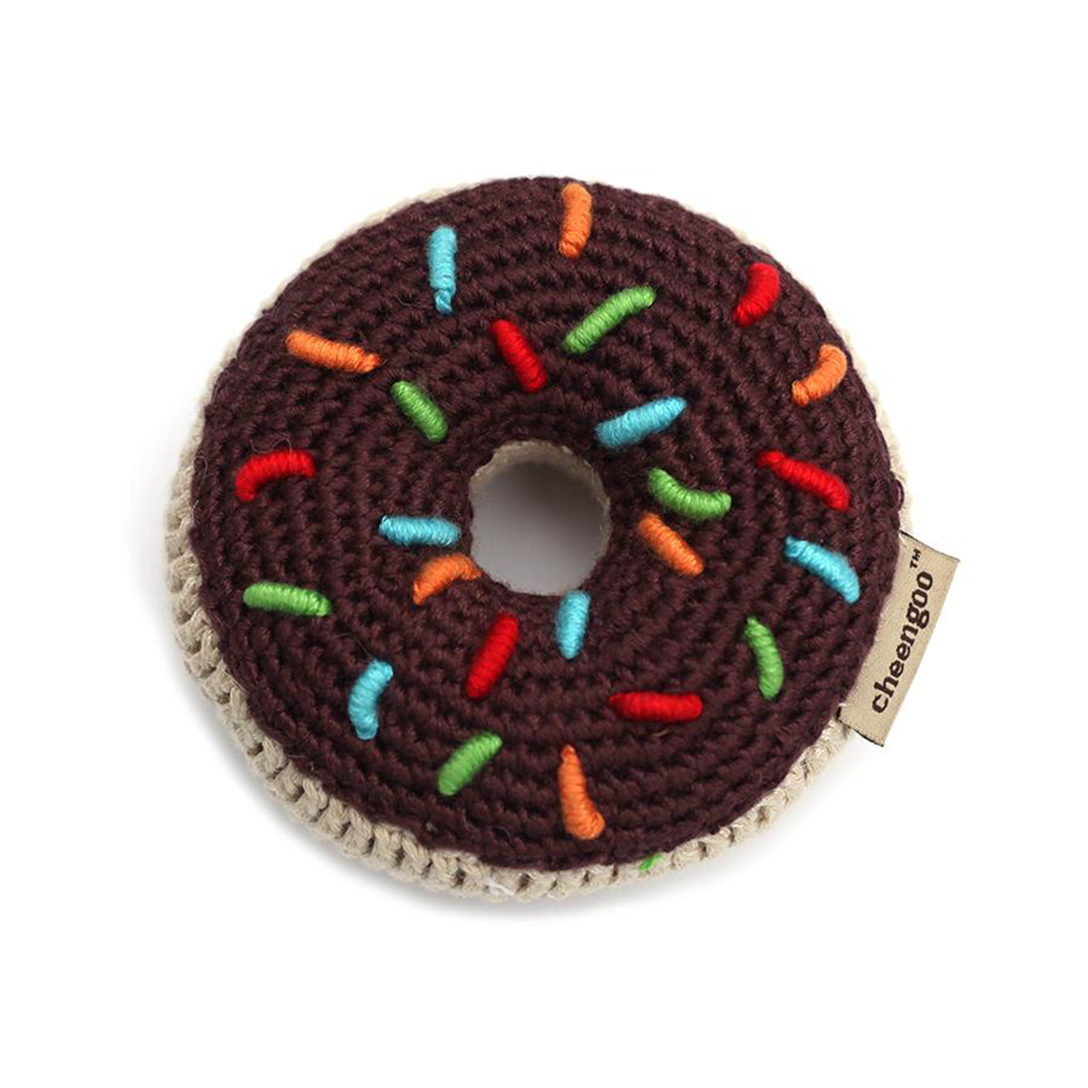 Cheengoo choc Hand Crocheted Donut Rattle