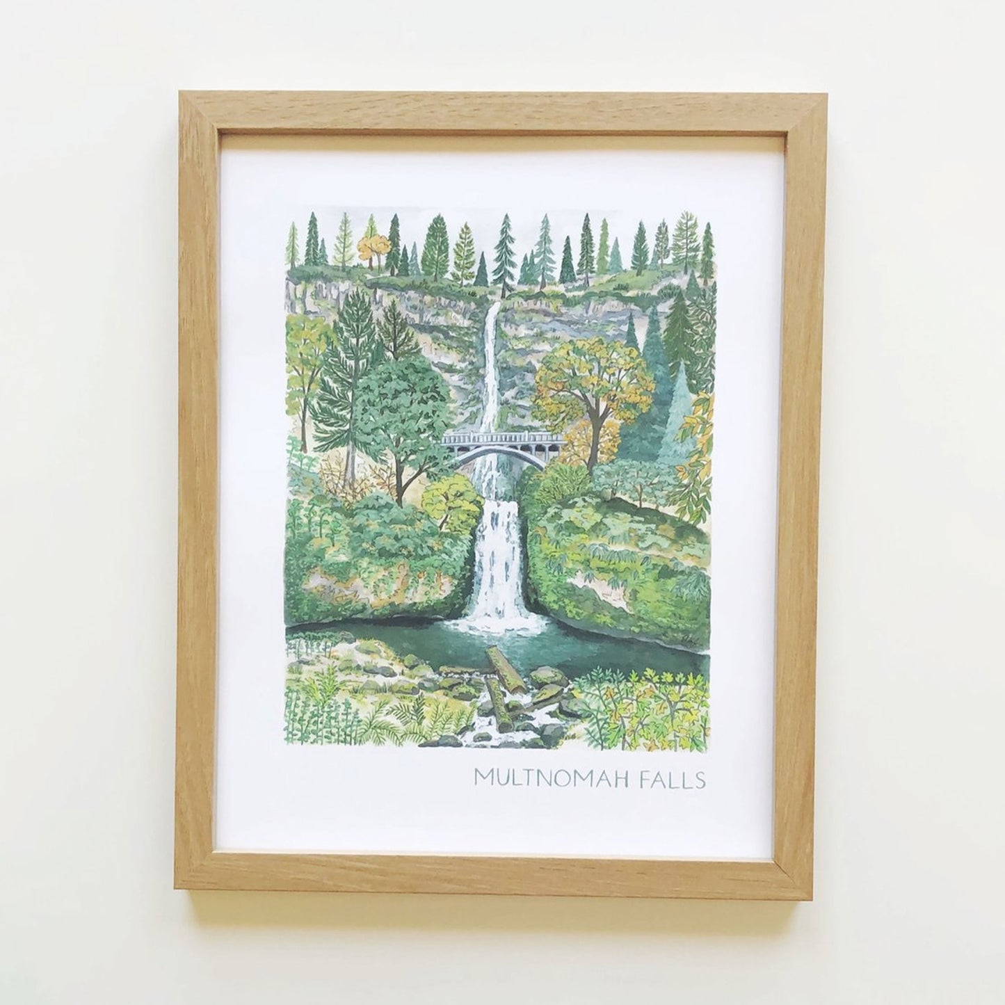 Erin Vaughan Illustration: Multnomah Falls Print