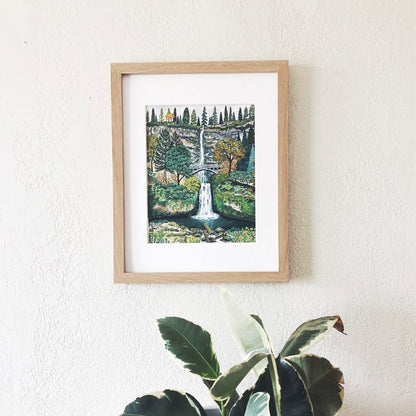 Erin Vaughan Illustration: Multnomah Falls Print