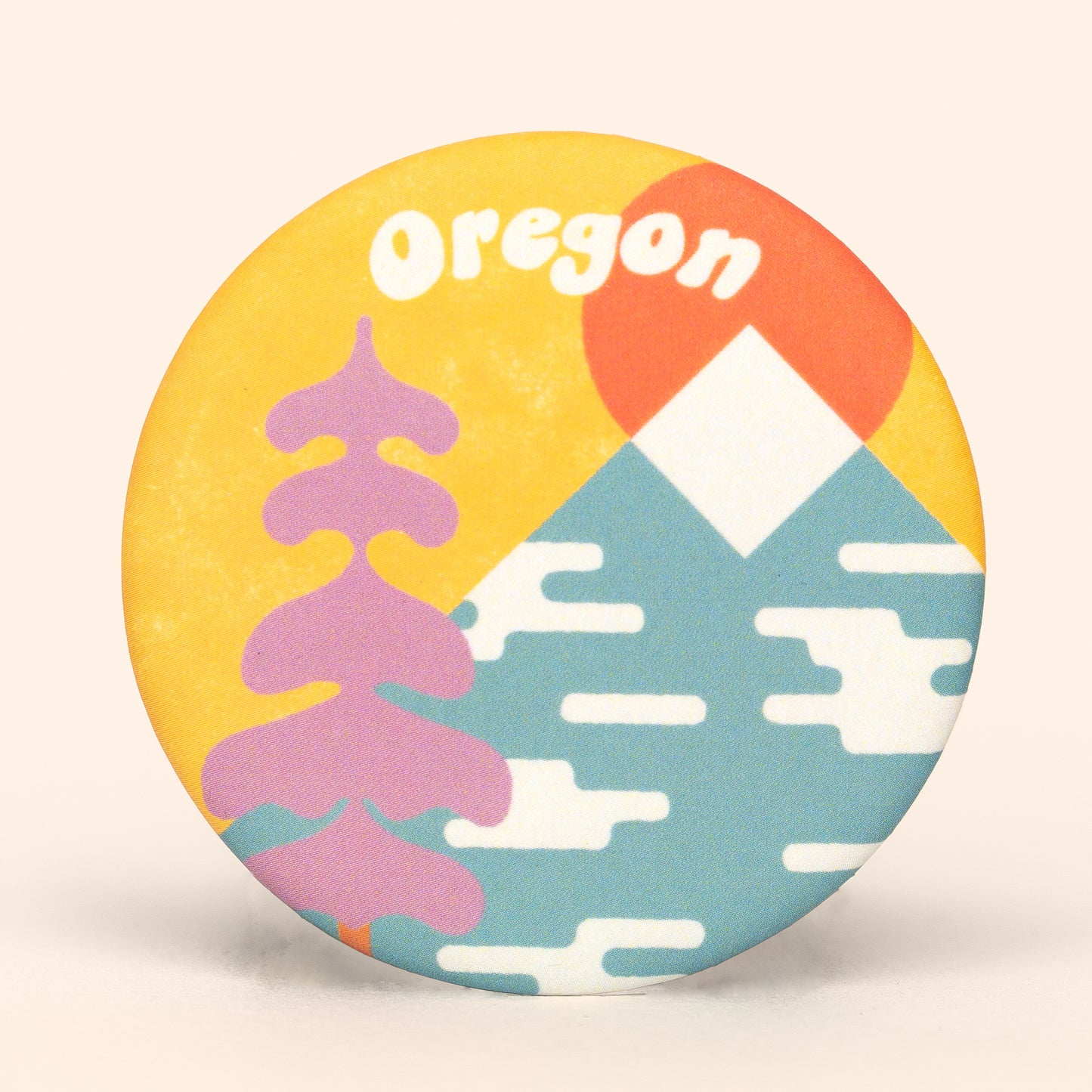 Groovy Mt. Hood Round Magnet