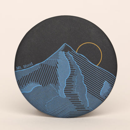 Mt. Hood Round Magnet (Black)