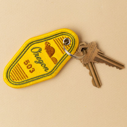 Oregon Beaver Patch Keychain