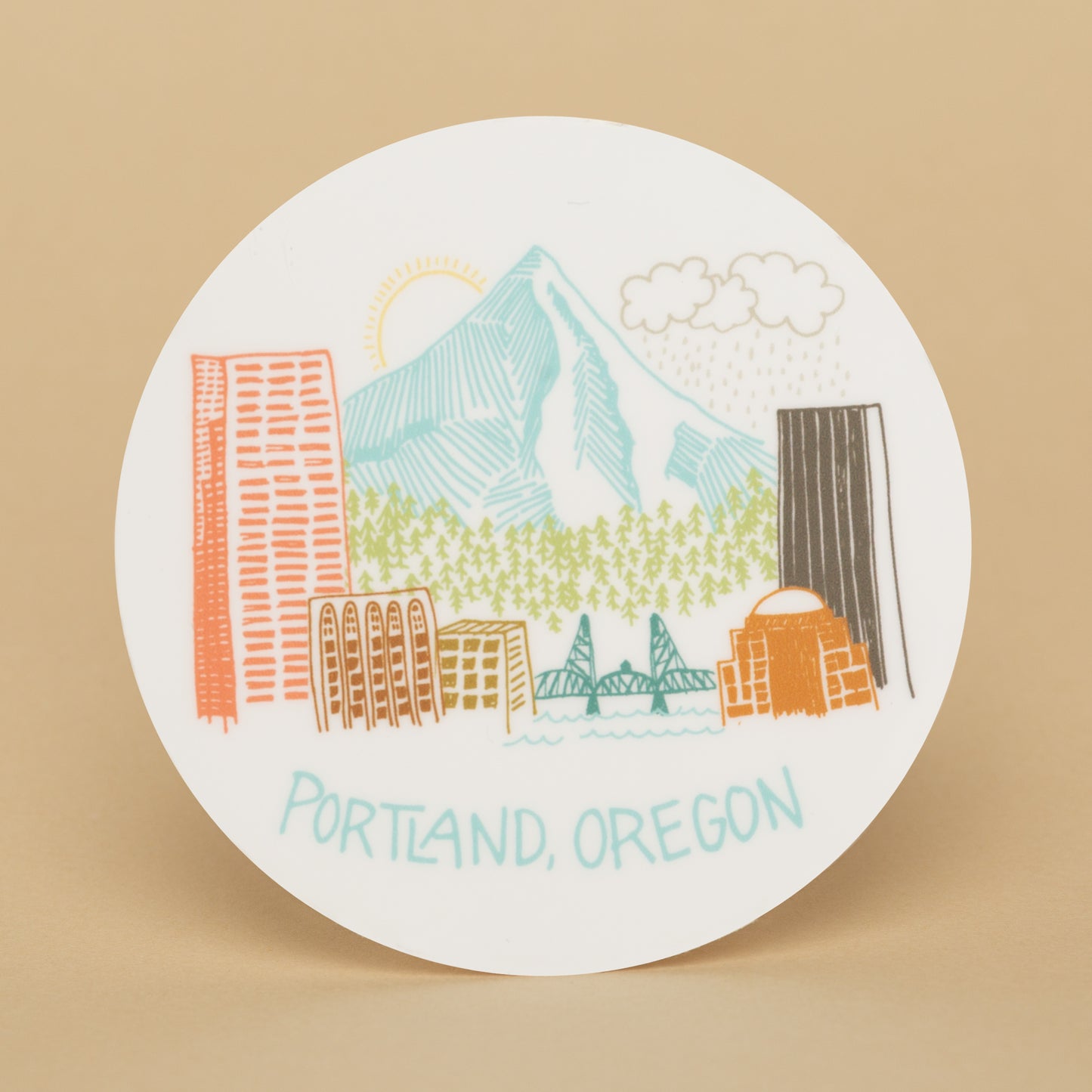 Portland Skyline Sketch Sticker