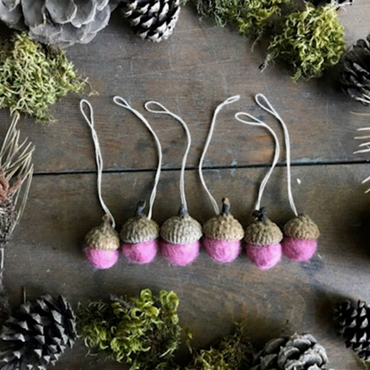 Felted Acorn Ornament