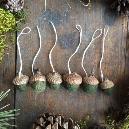 Felted Acorn Ornament