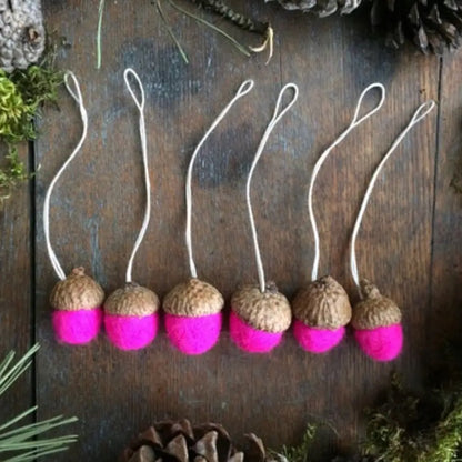 Felted Acorn Ornament