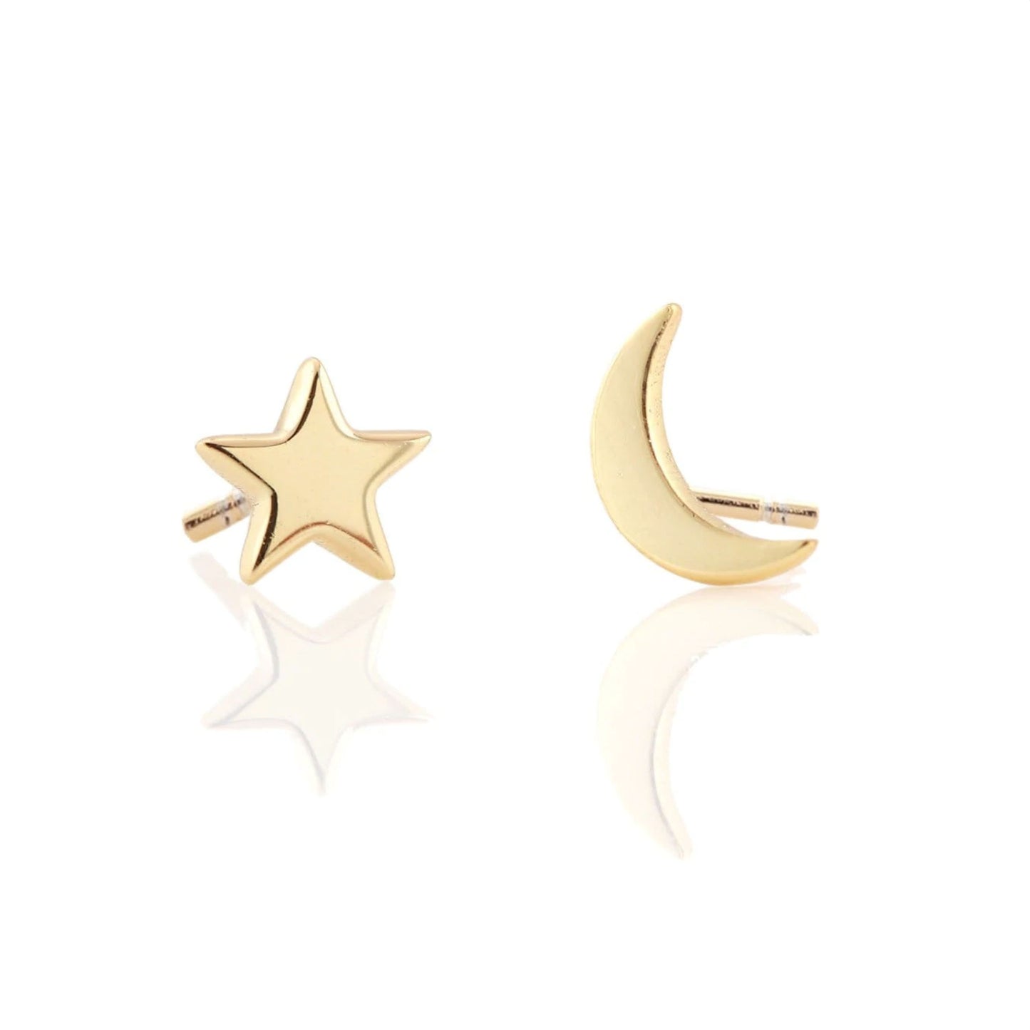 Star and Moon Stud Earrings