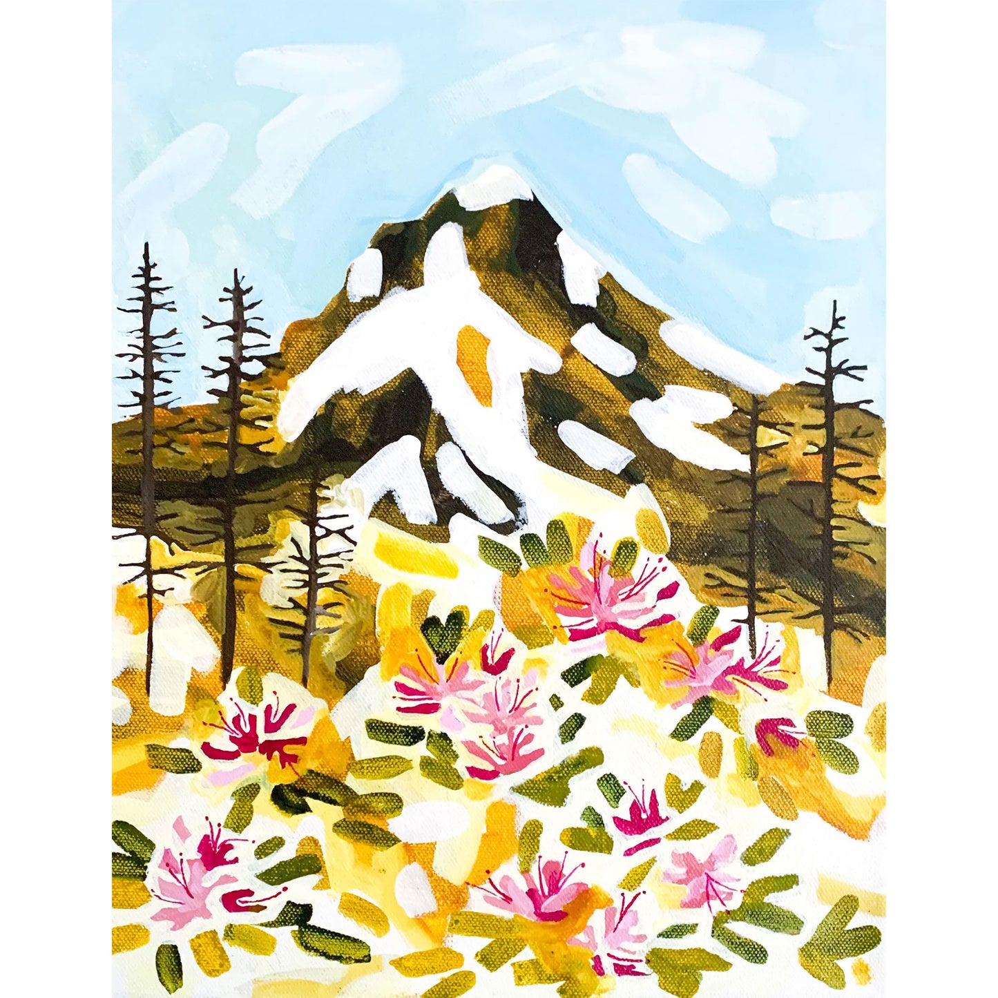 Tirzah Lane: Mt Hood and Rhododendron Print